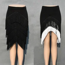 Ladies Latin Dance Skirt Tango Rumba Tassels Fringe Ballroom with Shorts Inside 904-B173