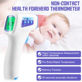 

Forehead thermometer Non-Contact Digital Infrared Thermometer Infants Body Temperature Gun One-button Measurement For Household