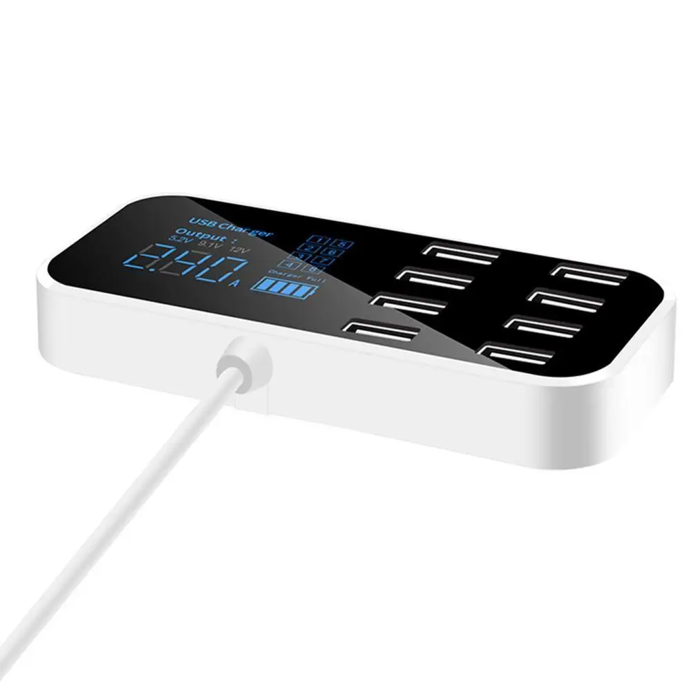 8 портовый USB концентратор быстрое зарядное устройство со светодиодным дисплеем 3