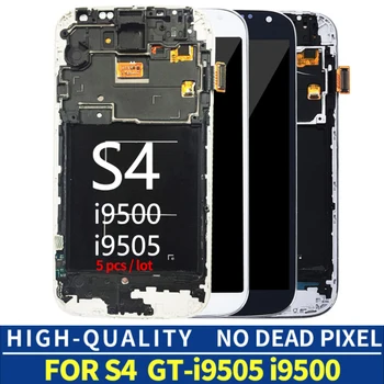

5pcs/lot For SAMSUNG Galaxy S4 i9505 i9500 LCD Display Touch Screen Digitizer with frame GT-i9500 GT-i9505 LCD Display