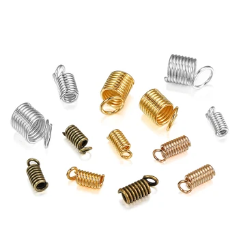 

100pcs/Lot Iron End Cord Spring Clasps Fastener Connectors For Handmade Bracelet Necklace Charm Jewelry Accessories