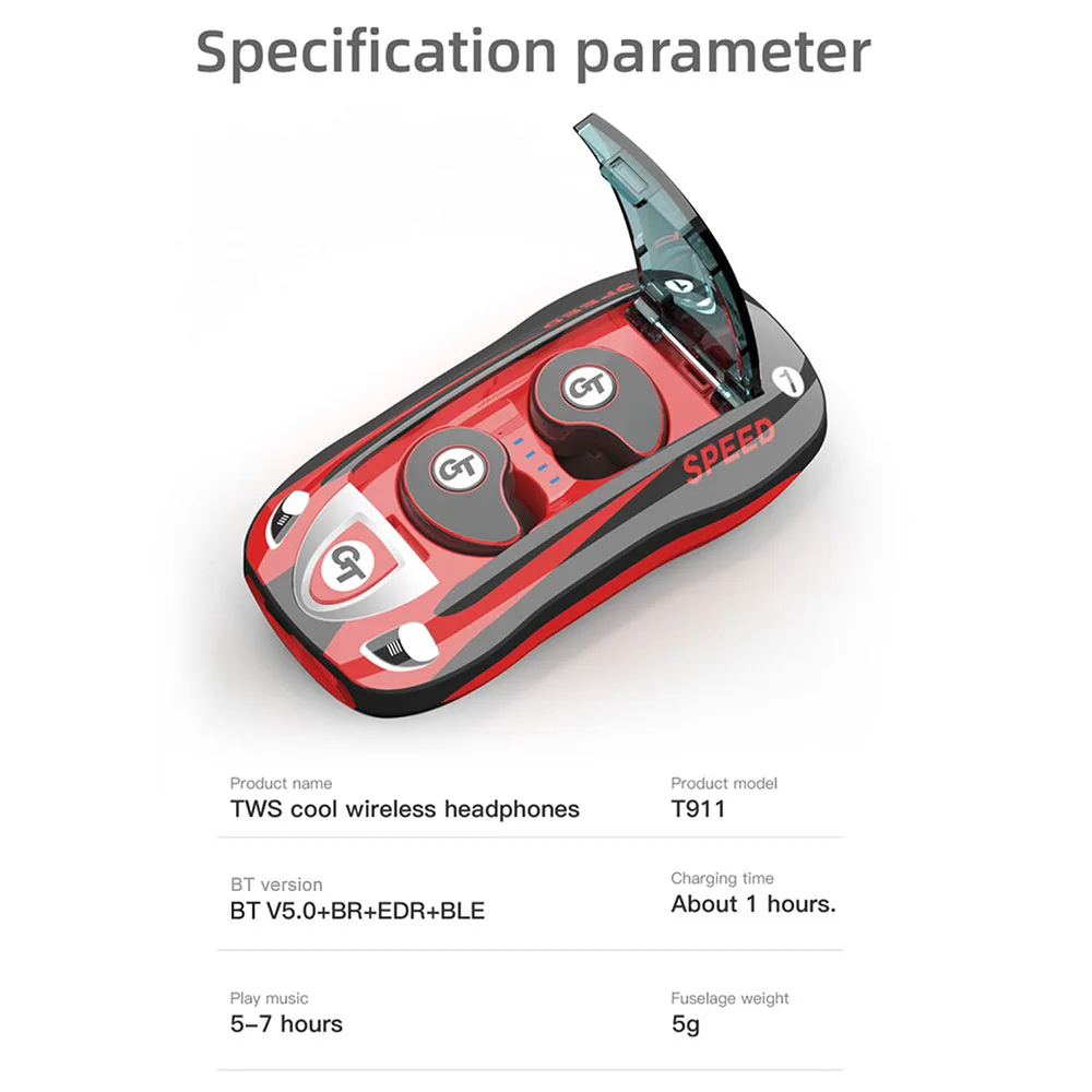 TWS T911, беспроводные наушники, мини, смарт, Bluetooth, 5,0, половина, наушники-вкладыши с микрофоном, палочки, Автоматическое Сопряжение, свободные руки, наушники