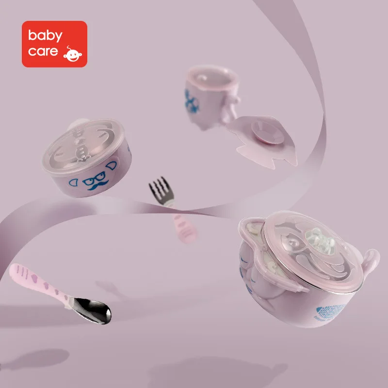 

Bbc2090 Five-Piece Insulated Bowl Water Injection Insulated Sucker Bowl Children Bowl Spoon Set Infant Solid Food Bowl