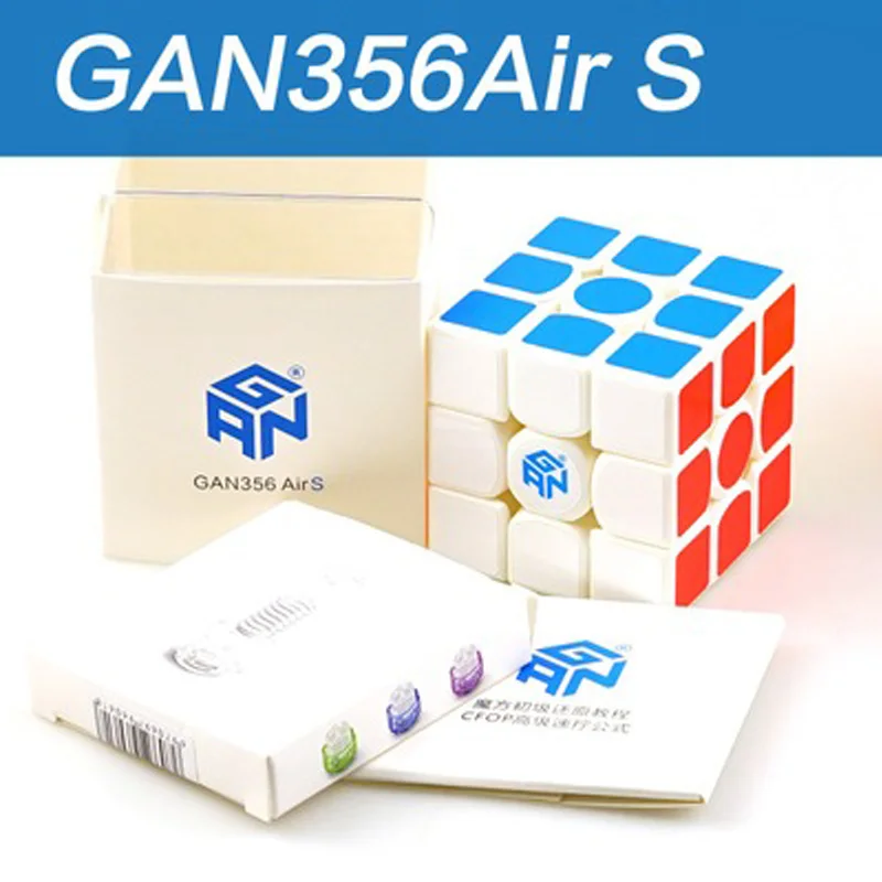GAN 356 Air S Магнитная 3x3x3 56 мм скорость кубик рубика магнитный скорость магический куб профессиональная головоломка Образование белые кубики ABS игра взрослые дети для игрушек подарок кубик головоломка - Цвет: Белый