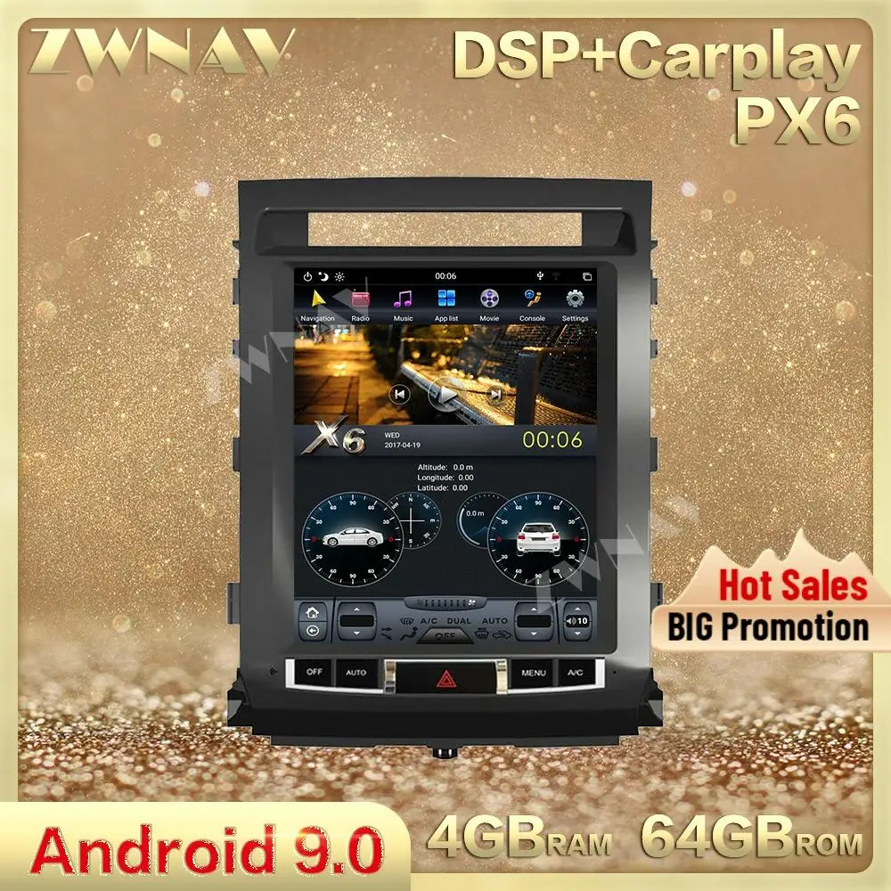 Tesla вертикальный экран Android 9 0 Автомобильный мультимедийный плеер для TOYOTA LAND CRUISER