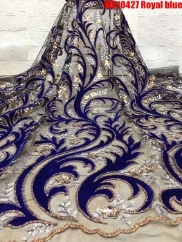 

Mr.Z African Style Gold Silk Embroidery Lace, 2020 High Fashion Velvet Sequins French Tulle Lace Cloth Material For Women