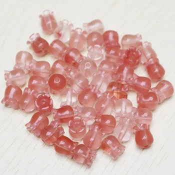 

15pcs Flower Natural Stone Beads Bell Watermelon Red Carved Tulip 7x8mm Earring Accessories For DIY Jewelry