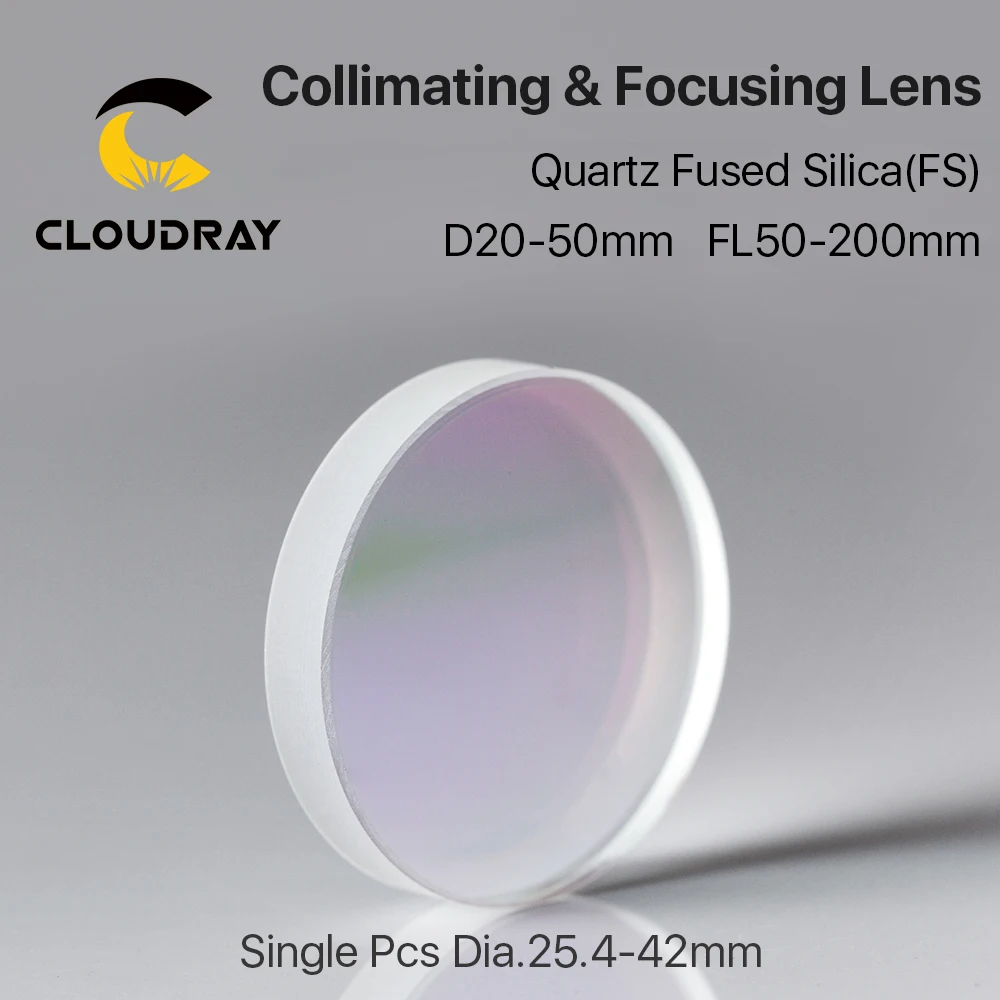 Фокусировочные и Collimating линзы диаметром 1 шт. Cloudray 20 dia.50 OEM кварцевый плавленый