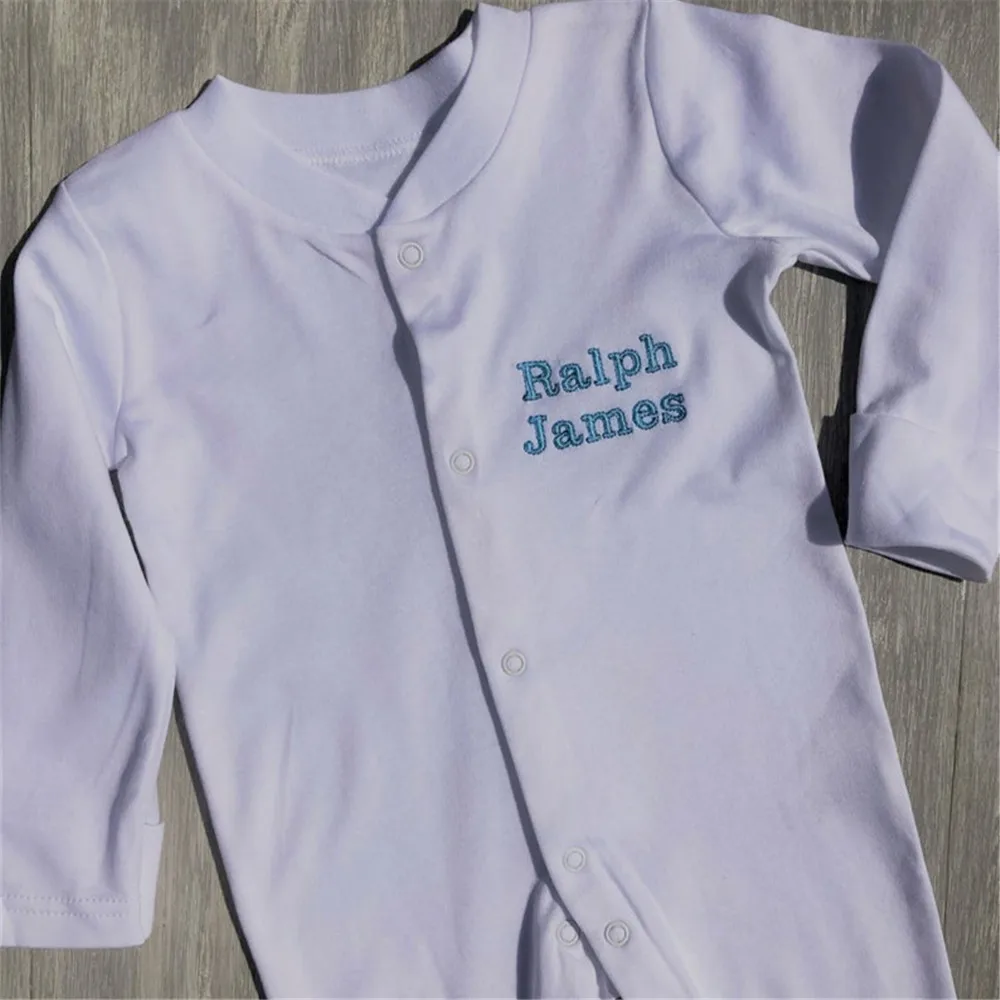 

Custom Name Embroidered Baby Announcement Onesie Personalised Your Text Baby Gift Unisex Sleepsuit Newborn Gift Baby Outfit