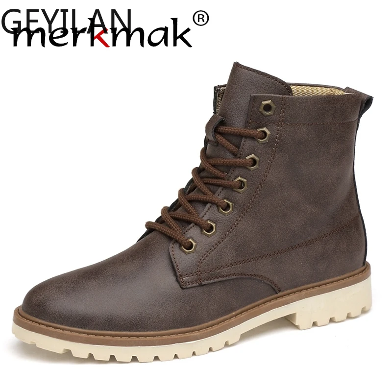 

Men Boots Genuine Leather Winter Autumn Men Ankle Boots Britain Style Shoes Men Boots Lace Up Shoes Top Quality Boots