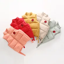 Осенне-зимний детский жилет универсальная хлопковая стеганая одежда в Корейском стиле куртка на подкладке из хлопка верхняя одежда для девочек
