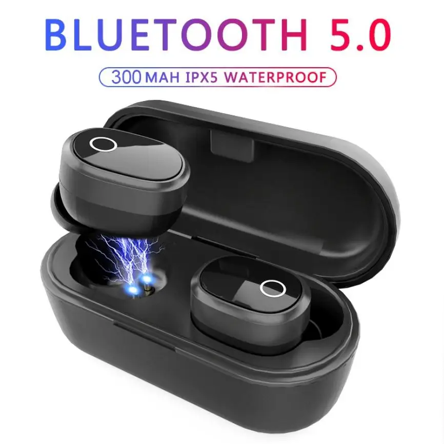 

5.0 Binaural Call Wireless Bluetooth Headset Deep Noise Reduction Automatic Pairing Power Display Earbuds with Charging Case