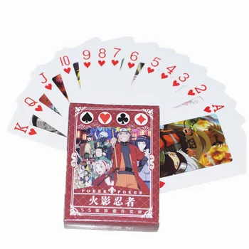 

54 Pcs/Set Anime Naruto Mini Poker Cards Naruto Sasuke Collection Cards Party Board Game Toy Gift