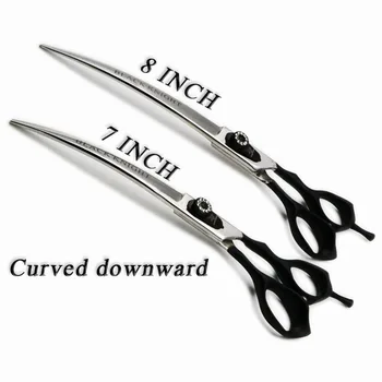 

7/8 Inch Professional Hairdressing Scissors Pet Grooming Curved Downward Scissors Salon Barber Hair Shears for Dogs and Animal