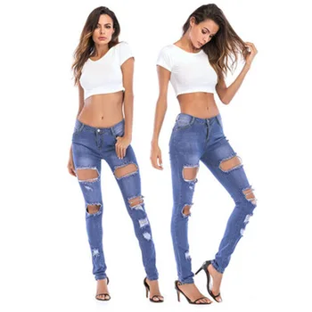 

Women Skinny Leggings Slim Denim Stretchy High Waist Pencil Pants Trousers