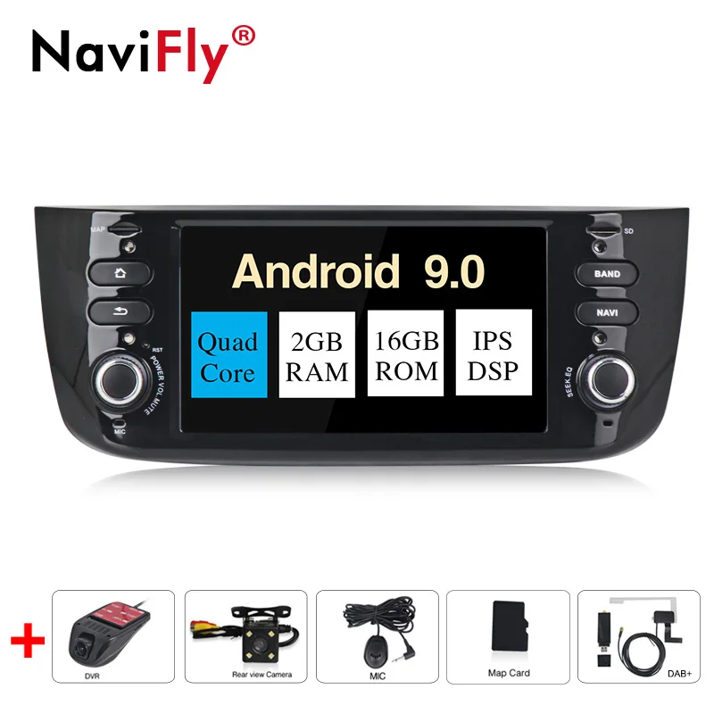 4+ 64G Android 9,0 автомобильный dvd мультимедиа палер gps для Fiat Punto 2009- Linea 2012- радио gps-навигатор RDS Авто - Цвет: 2 16G Camera DVR DAB