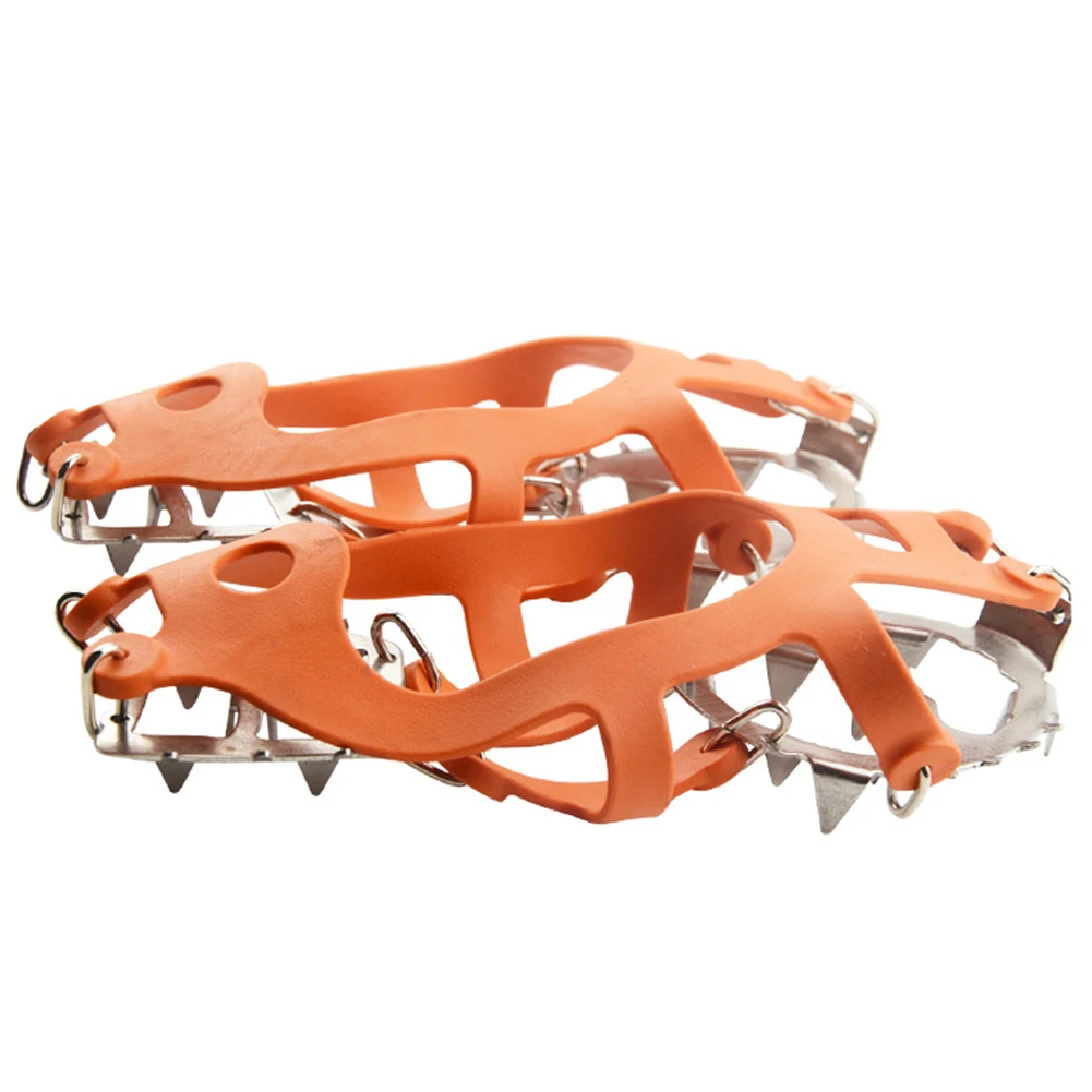 

Shoe Spikes Snow Climbing Chain Anti Slip Ice Gripper Crampon Safety Grips Sports Cleats 18 Teeth Outdoor Steel