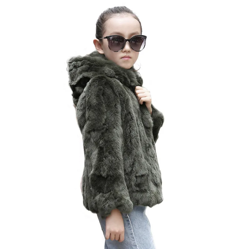 

Children Winter Women Real Rex Rabbit Fur Coat Warm Soft Real Rex Rabbit Fur Jacket 100% Natural Rex Rabbit Fur Hooded Waistcoat