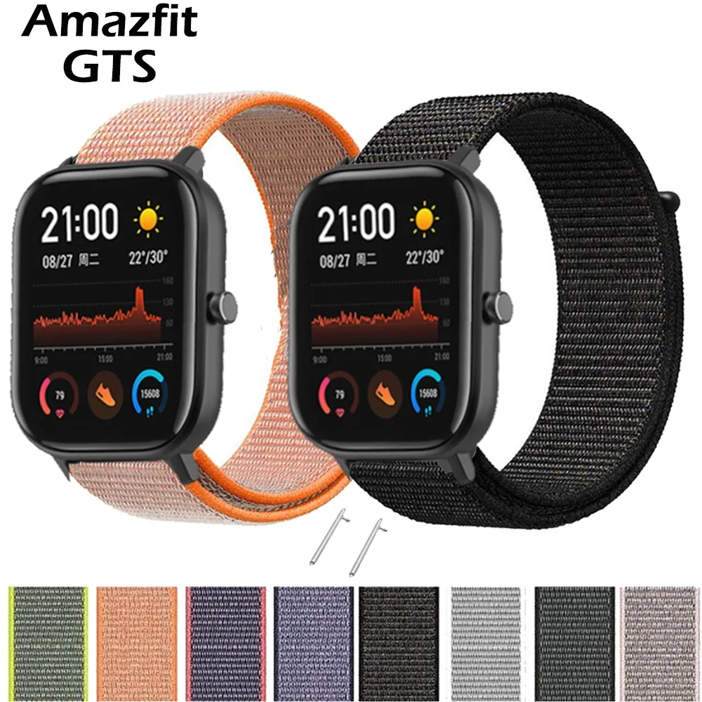 20 мм нейлоновый ремешок для часов Xiaomi Huami Amazfit GTS /GTR 42 мм/Bip Lite Смарт-часы спортивный