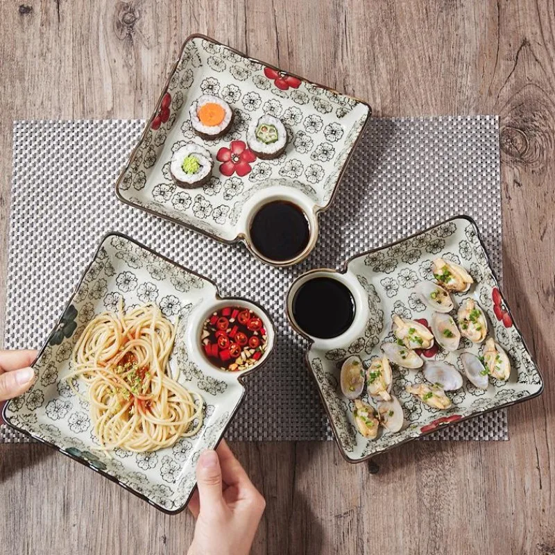 Керамическая тарелка для пельменей с уксусом блюдо Бытовая креативная японская столовая посуда тарелка для завтрака маленькое блюдо тарелка для фруктов