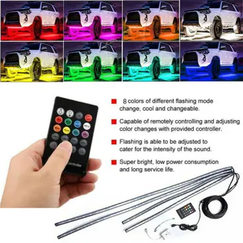 

4pcs Car SUV Chassis RGB Tube Strips Neon LED Light Atmosphere Lamp Accessories