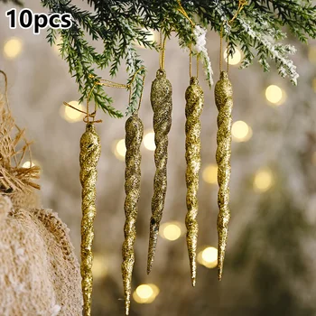 

Red Artifical Icicle Props Silver Christmas Decoration Xmas Tree Hanging