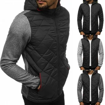 

Classic Patchwork Jacket Men Hooded Argyle Winter Clothes Zipper Cardigan Jaqueta Masculino Casual Warm Elastic Hoodies Coats