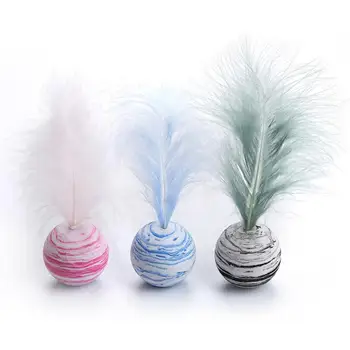 

Cat Toy Star Ball Plus Feather EVA Material Light Foam Ball Throwing Toy Funny Interactive Plush Toy Stick Feather Wand Supplies