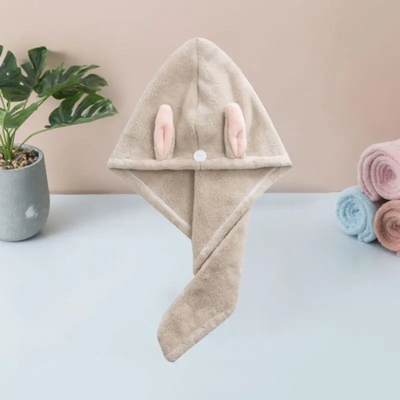 Волшебное быстросохнущее полотенце из микрофибры для волос 25 см x 65 см, банная обертка, шапка, быстрая Шапка-тюрбан, сухая - Цвет: Rabbit ears K
