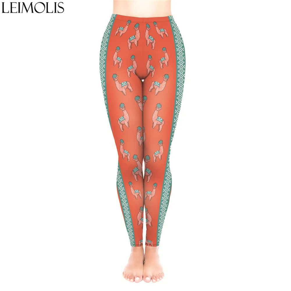 LEIMOLIS, 3d принт, рисунок из мультфильма, в полоску, альпака, красные, для фитнеса, пуш-ап, для тренировок, леггинсы для женщин, Harajuku, высокая талия, панк-рок, сексуальные леггинсы