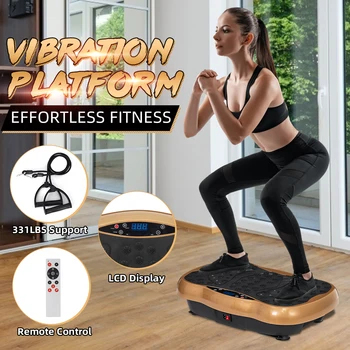 

Remote Control Vibration Fitness Massager Machine Slimming Trainer Vibration Platform Plate Pull Rope Body Shaper 150KG/330lbs