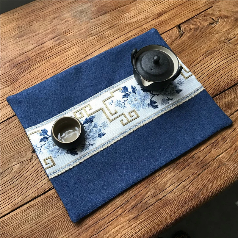 

Салфетка для чая, салфетка, салфетка из хлопка и льна для украшения стола, 30x40 см, вышивка ручной работы, сильная впитывающая салфетка для мыт...