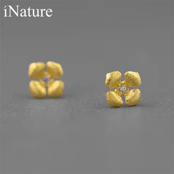 

INATURE Fashion 925 Sterling Silver Fadeless Flower Zircon Stud Earrings For Women Christmas Gift Jewelry