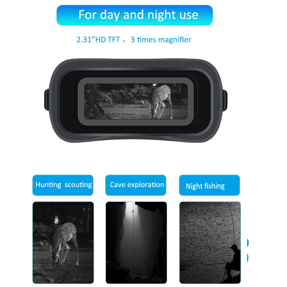 99 IR Binocular Night Telescope Vision Device Zoom HD Infrared TFCard Digital Night Vision Optics for Wild Hunting Day and Night