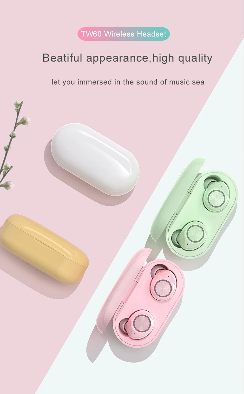 TW60 TWS Bluetooth Earphone Touch 