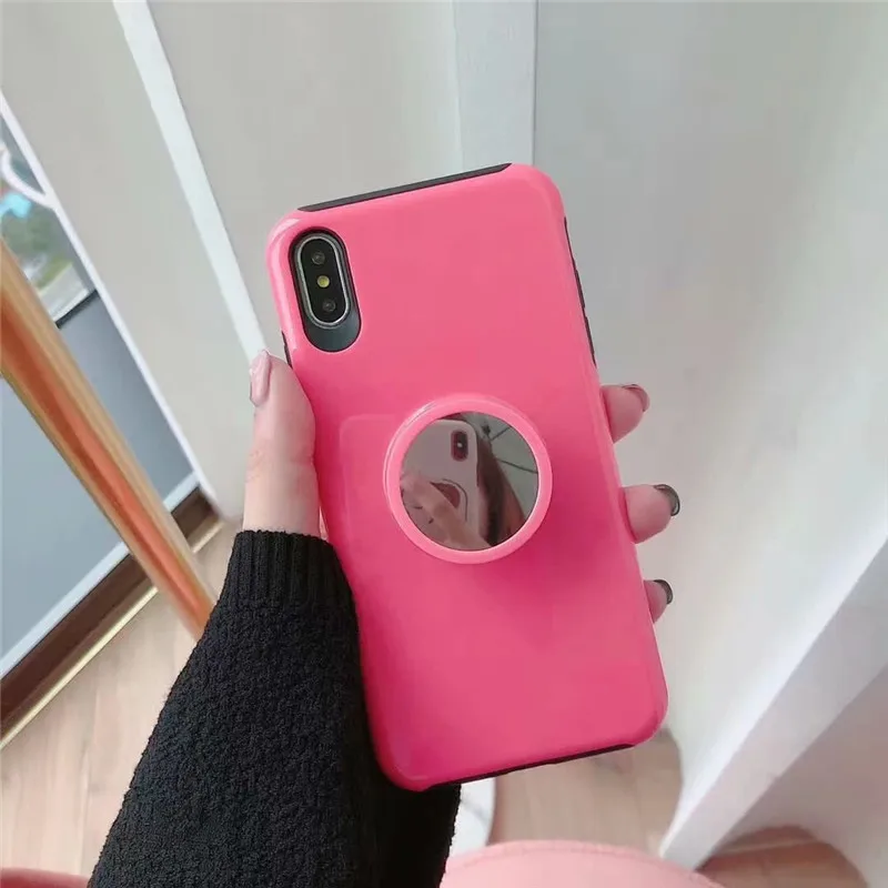 

JAMULAR Multifunction Car Magnetic Phone Case For iPhone X XS MAX XR 7 6 6s 8 Plus Mirror Stand Soft Back Cover Adsorption Coque