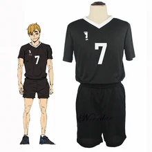 Haikyu! Haikyuu!! Inarizaki High School Miya Atsumu Cosplay Costume Black Suit Uniform Anime Volleyball Jersey Sportswear