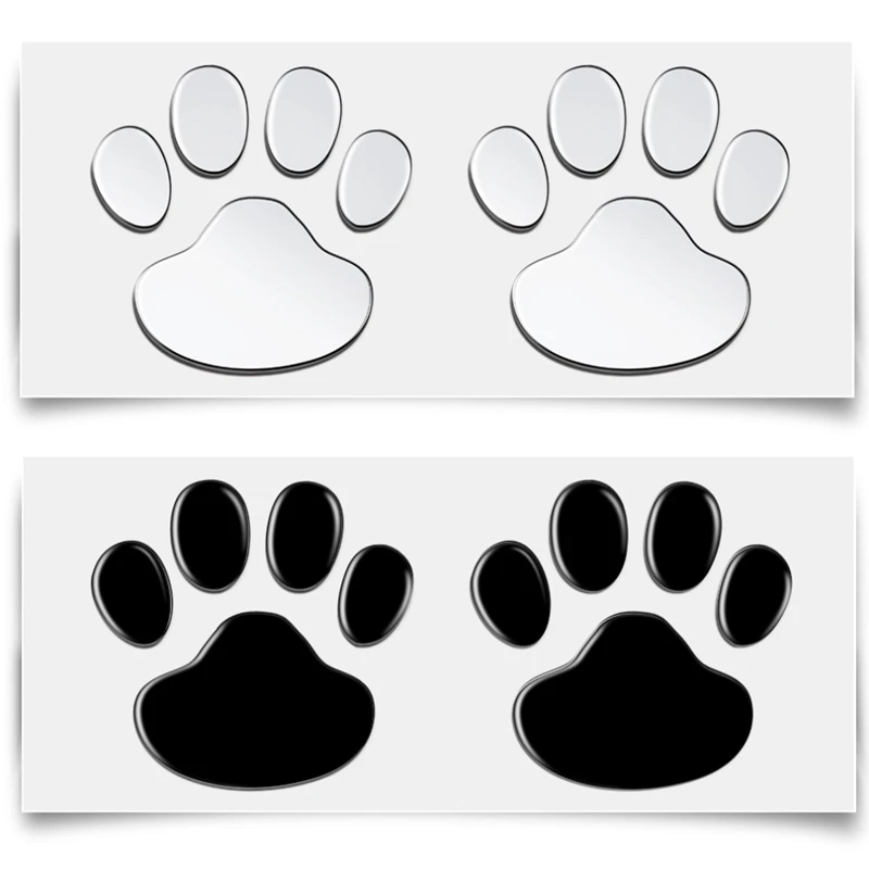 2 шт./компл. ноутбук Стикеры классный дизайн Paw 3D, животных, собак, кошек, Bear стопы принты наклейки в виде отпечатка ноги, ноутбук, Стикеры s серебро красные, черные