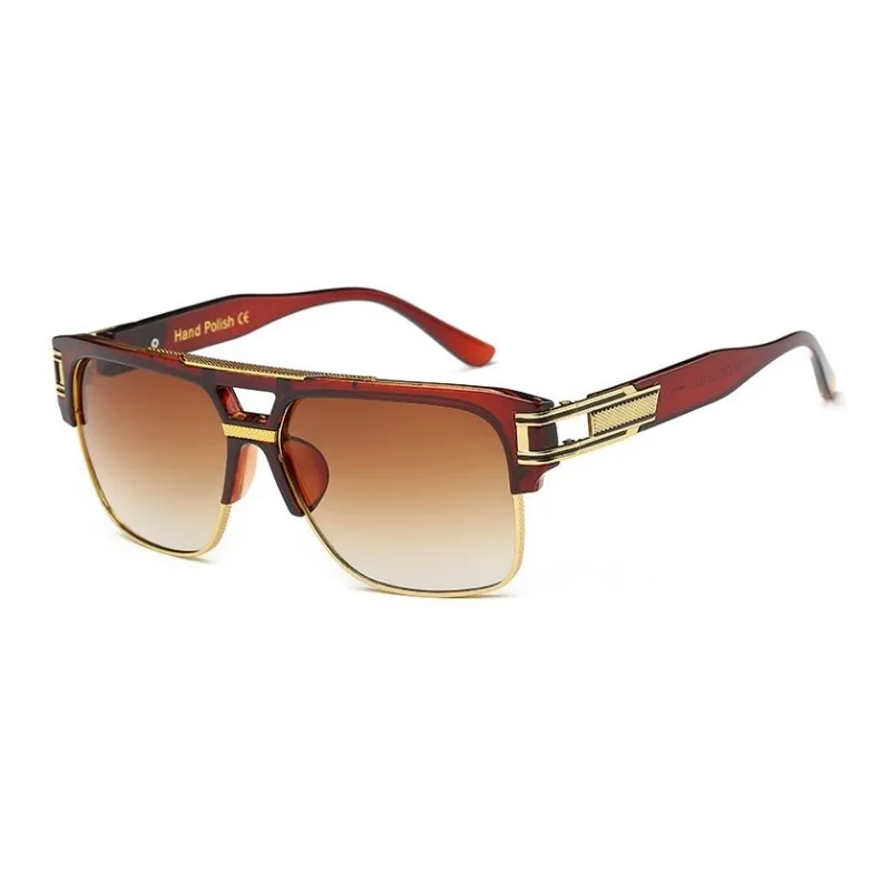 Классические роскошные квадратные мужские солнцезащитные очки Гламурные модные брендовые солнцезащитные очки для женщин зеркальные Ретро Винтажные квадратные дизайнерские оттенки - Цвет линз: C2