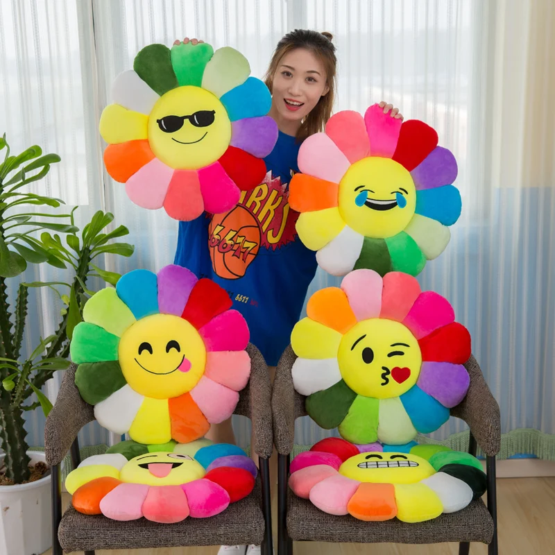 

1pc Super Big Plush Sun Flowers Pillow Soft Toy Stuffed Toy Plush Mats Meditation Cushion Floor Cushions for Kids