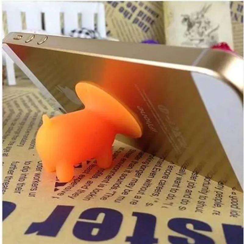 2Pcs/lot Cute Cartoon Suction Cup Mini Pig Mobile Phone Holder Stand for Iphone Xiaomi Universal Phone Mount Random Color