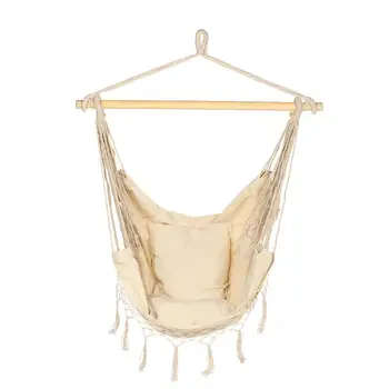

120kg Hammock Garden Hang Lazy Chair Swinging Indoor Outdoor Furniture Hanging Rope Chair Swing Chair Seat bed Travel Camping