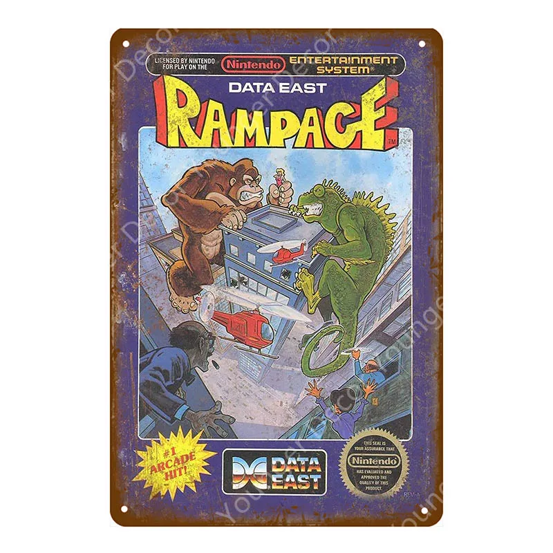Классический игровой плакат, геймерская Настенная Наклейка для детской комнаты, игровой центр, Декор, винтажные Рекламные Знаки, металлическая художественная живопись, YI-017 - Цвет: YD8182EI