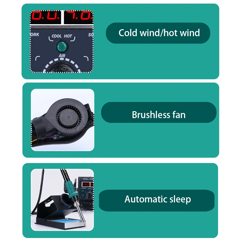 Station de soudage à affichage numérique LCD, odorà air chaud pour