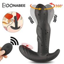 360 graus de próstata massageador rotativo vibrador anal silicone macho plug ânus vibração brinquedo do sexo para homem g-ponto estimulação