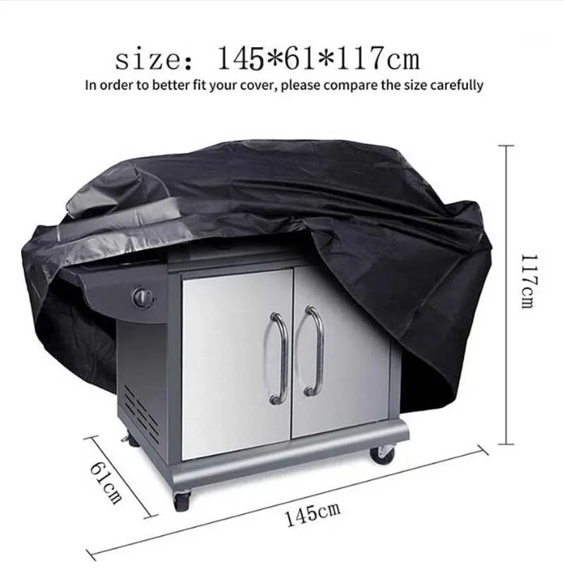 420D Bbq Cover Outdoor Dust Waterproof Weber Heavy Duty Grill Cover Rain Protective Outdoor Barbecue Cover Round Dropshipping