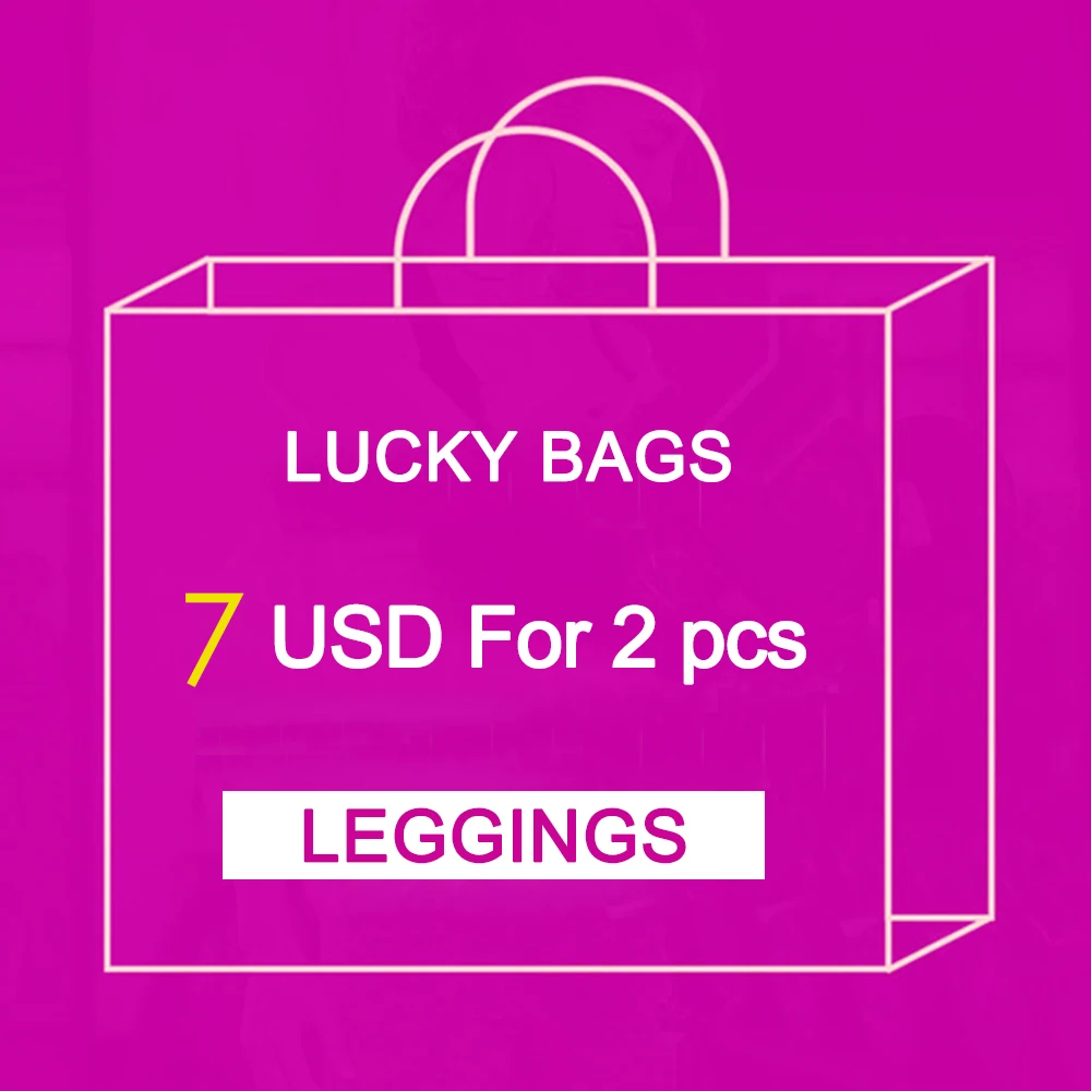 

FCCEXIO 2PCS Big Surprise With Printed Women Leggings Fitness Working Out Legging Lucky Bags New Year Gift S-XL Send Randomly