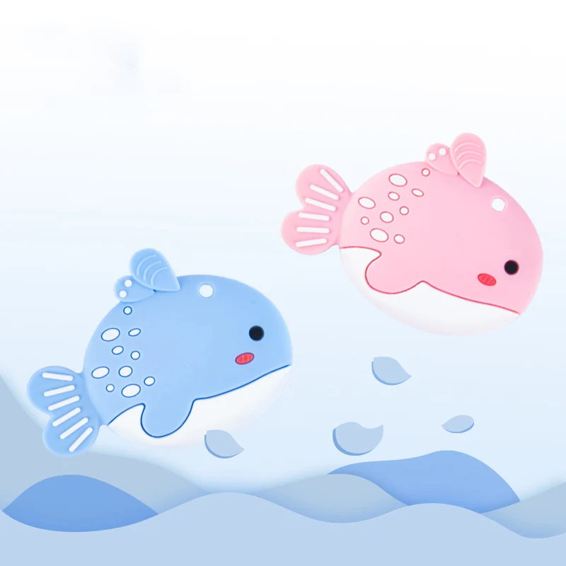 

Chenkai 5PCS Fish Shaped Silicone Teether Baby Sensory Pendant Food Grade For DIY Infant Lovely Nursing Shower Pacifier Gifts