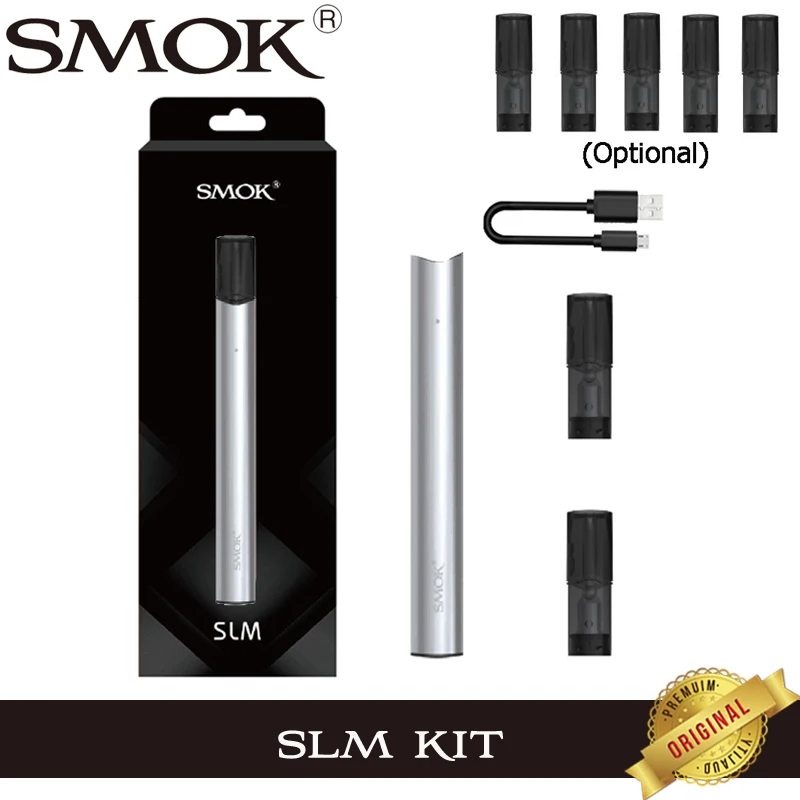 

Original Smok SLM Pod Kit with 250mAh Battery light pen Style pod vape kit 0.8ml Cartridge Tank Electronic Cigarette Vaporizer