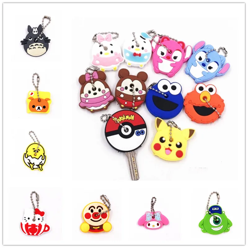Cartoon Key Dust Cover Silicone Protective Cover for Key Wallets Chain Pendant